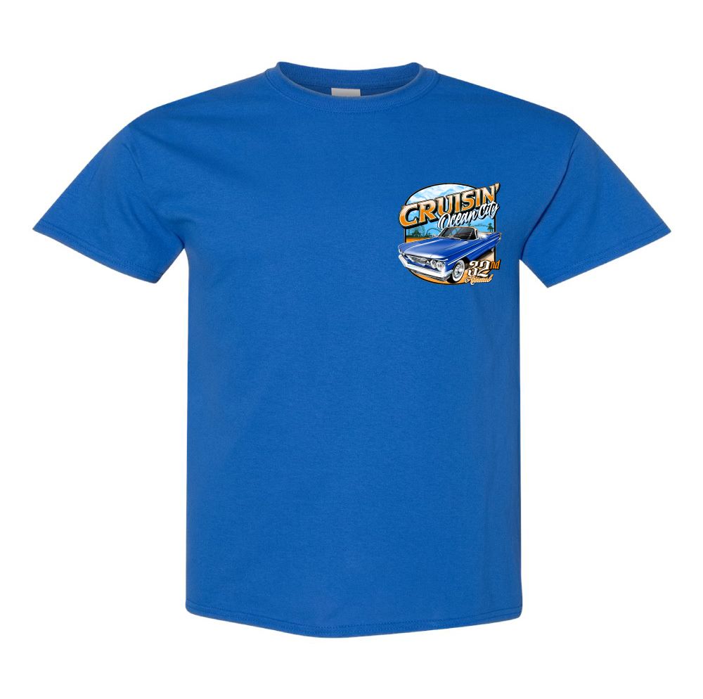 2023 Cruisin official classic car show event t-shirt royal blue Ocean