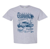 2024 Cruisin official classic car show t-shirt gray Ocean City Maryland