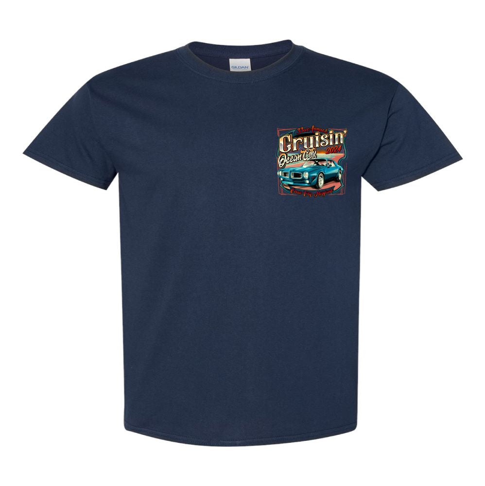 2024 Cruisin official classic car show event t-shirt navy Ocean