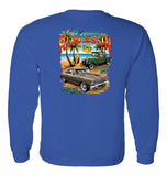 2024 Run to the Sun official car show event long sleeve t-shirt royal blue Myrtle Beach, SC