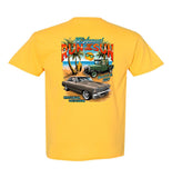 2024 Run to the Sun official car show event t-shirt yellow Myrtle Beach, SC