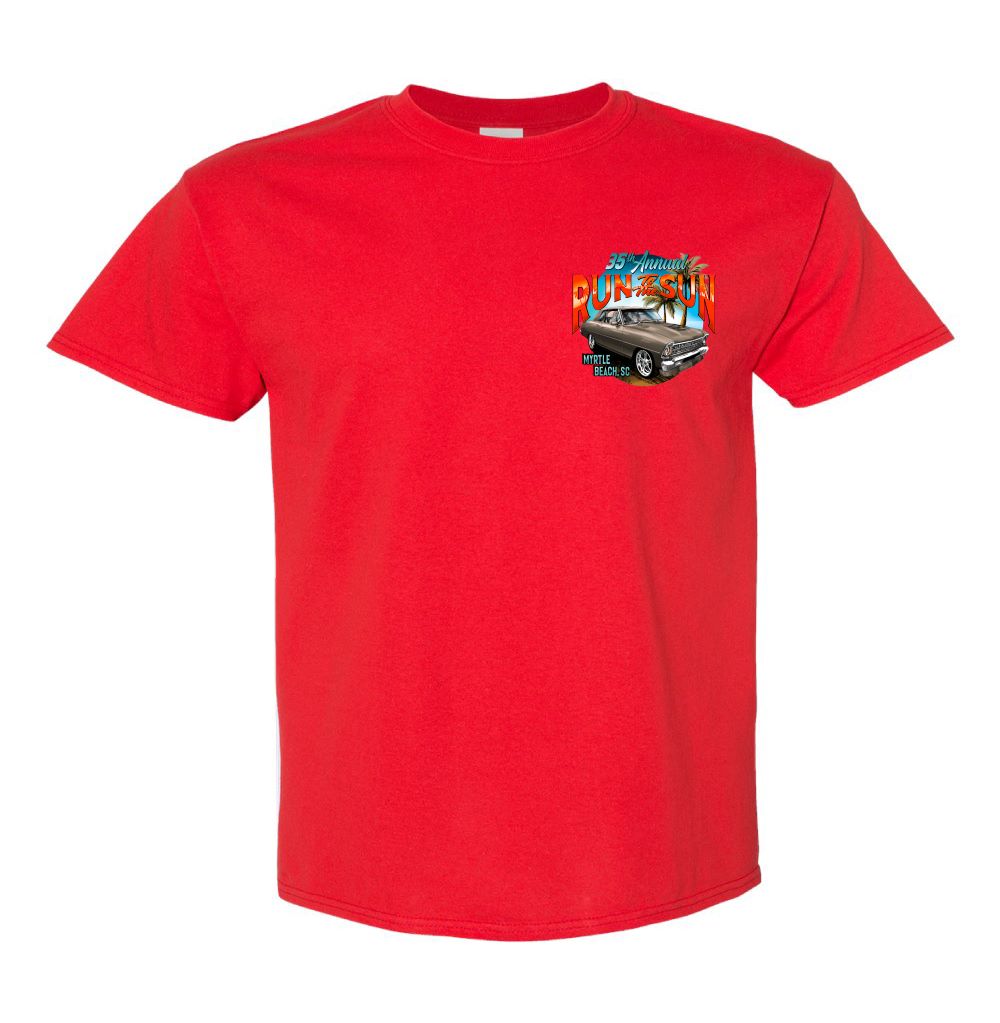 2024 Run to the Sun official car show event tshirt red Myrtle Beach