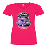 2024 Cruisin official classic car show women's t-shirt pink crew neck Ocean City MD