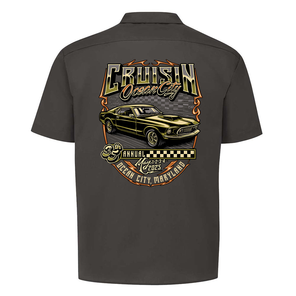 2025 Cruisin official classic car show shop shirt charcoal Ocean