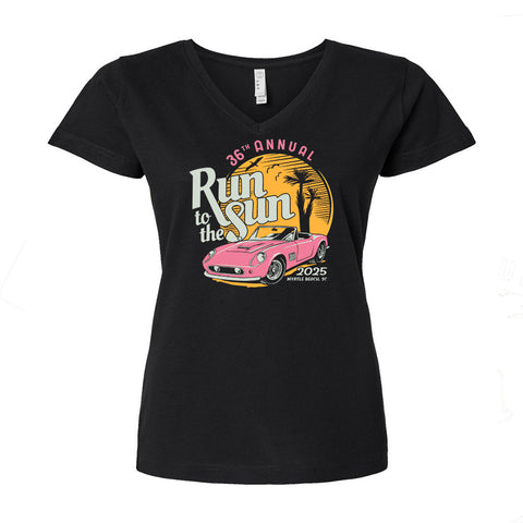 2025 Run to the Sun car show women's cut v-neck black Myrtle Beach, SC