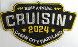 2024 Cruisin Ocean City Leather Embroidered Patch, Ocean City, Maryland