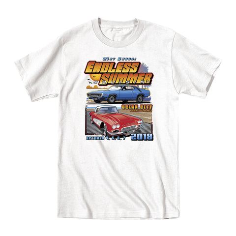 2018 Cruisin Endless Summer official car show event t-shirt white Ocean City MD