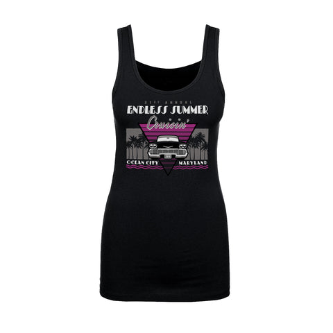 2018 Cruisin Endless Summer official car show women black scoop neck tank top Ocean City MD