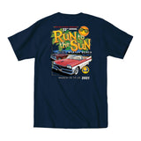 2021 Run to the Sun official car show event pocket t-shirt navy Myrtle Beach, SC