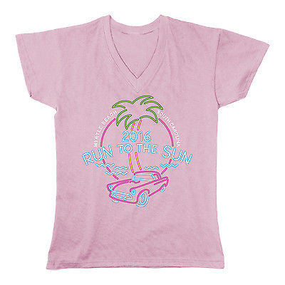 2016 Run to the Sun official car show event women t-shirt pink scoop neck