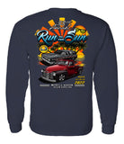 2022 Run to the Sun official car show event long sleeve t-shirt navy Myrtle Beach, SC