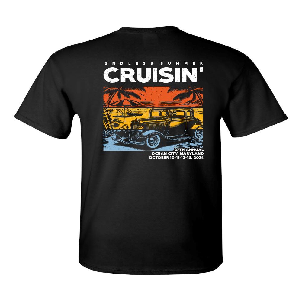 2024 Cruisin Endless Summer official car show event tshirt black Ocea