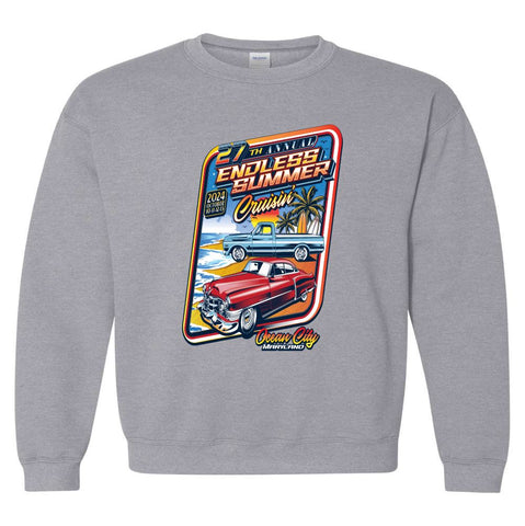 2024 Cruisin Endless Summer official car show long sleeve sweatshirt gray Ocean City MD