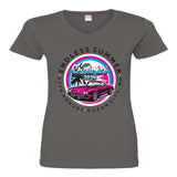 2024 Cruisin Endless Summer official car show women charcoal v-neck t-shirt Ocean City