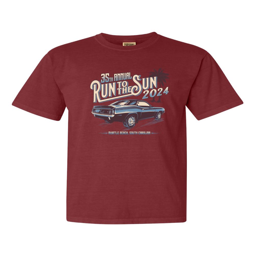 2024 Run to the Sun official car show event tshirt red brick Myrtle B