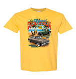 2024 Run to the Sun official classic car show event youth t-shirt yellow Myrtle Beach, SC