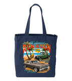 2024 Run to The Sun official car show navy tote bag Myrtle Beach SC