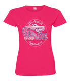 2024 Run to the Sun car show women's cut crew neck t-shirt hot pink Myrtle Beach, SC