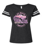 2024 Run to the Sun car show women's cut v-neck t-shirt dark charcoal Myrtle Beach, SC