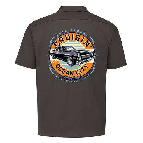 2026 Cruisin official classic car show shop shirt charcoal Ocean City Maryland