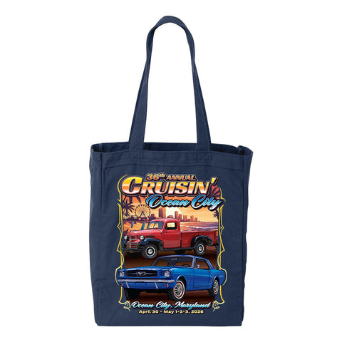 2026 Cruisin Ocean City official car show navy tote bag