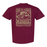 2026 Cruisin Endless Summer official car show t-shirt maroon Ocean City MD