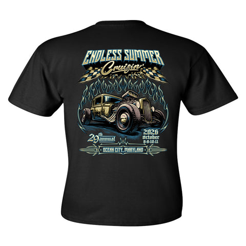 2026 Cruisin Endless Summer official car show t-shirt black Ocean City MD