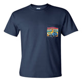 2026 Run to the Sun official car show event pocket t-shirt Navy Myrtle Beach, SC