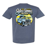 2023 Cruisin Endless Summer official car show event t-shirt heather navy Ocean City MD