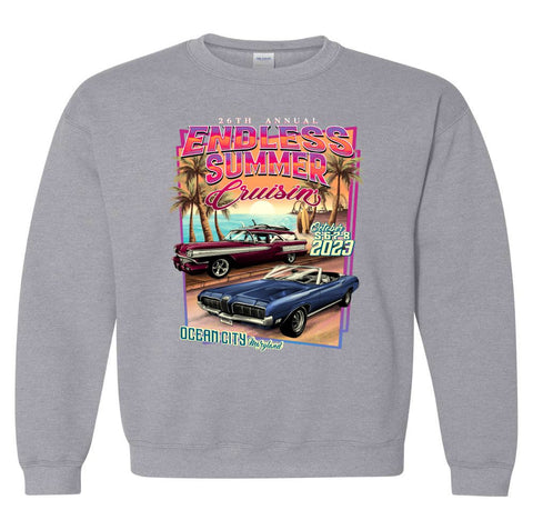 Cruisin Endless Summer official car show long sleeve sweatshirt gray Ocean City MD
