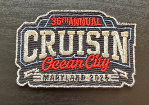 2026 Cruisin Ocean City Embroidered Hat Patch, Ocean City, Maryland