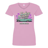 2025 Cruisin Endless Summer official car show women pink v-neck t-shirt Ocean City
