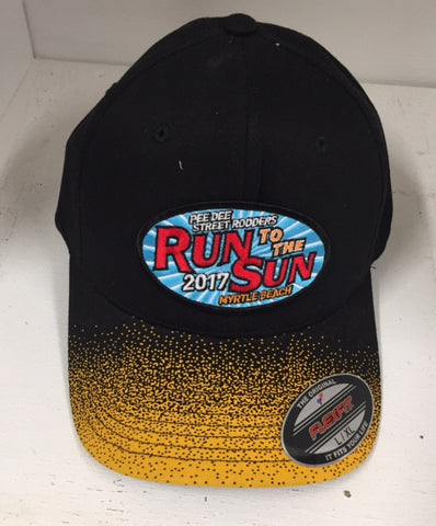 2017 Run to the Sun official car show event hat black and yellow fitted Myrtle Beach SC