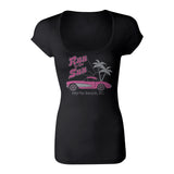 Run to the Sun official car show event women t-shirt black scoop neck top Myrtle Beach