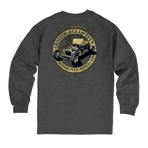 2017 Cruisin official classic car show event long sleeve heather charcoal Ocean City Maryland
