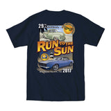2017 Run to the Sun official car show event t-shirt navy Myrtle Beach, SC