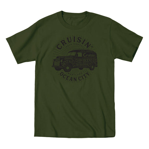 2018 Cruisin official classic car show event t-shirt military green Ocean City alt version