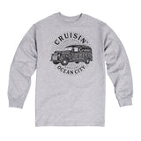 2018 Cruisin official classic car show event long sleeve t-shirt gray Ocean City alt version