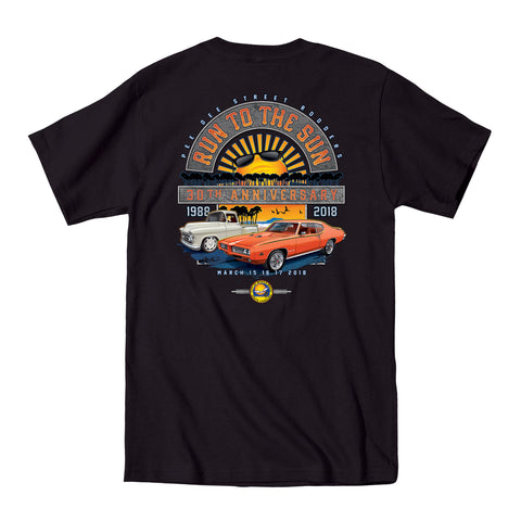2018 Run to the Sun official car show event t-shirt black Myrtle Beach, SC