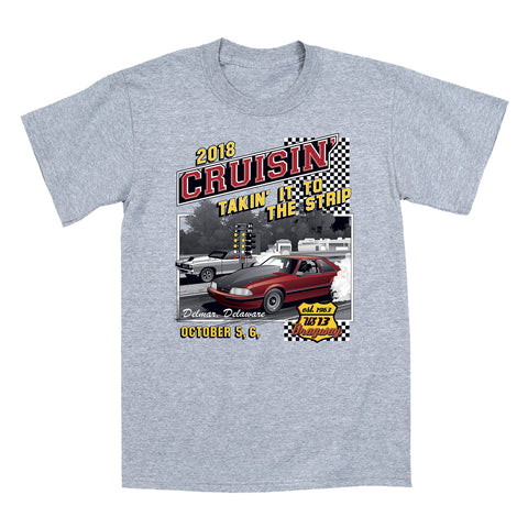SALE - 2018 Cruisin Endless Summer official t-shirt athletic gray OC MD - US 13 Dragway