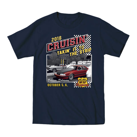 SALE - 2018 Cruisin Endless Summer official car t-shirt navy OC MD - US 13 Dragway