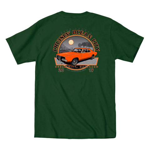 SALE - 2019 Cruisin official classic car show event t-shirt forest green Ocean City Maryland