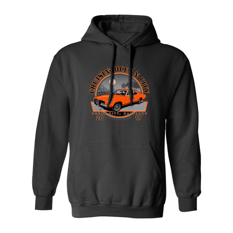2019 Cruisin official classic car show event hooded sweatshirt charcoal Ocean City MD