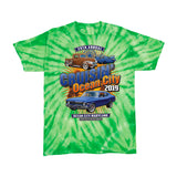 2019 Cruisin official classic car show youth t-shirt green tie dye Ocean City, MD