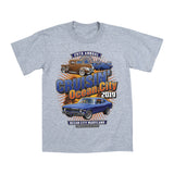 2019 Cruisin official classic car show event youth t-shirt athletic gray Ocean City, MD