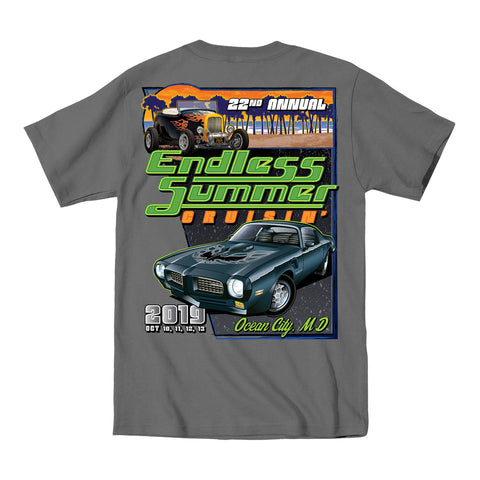 2019 Cruisin Endless Summer official car show event t-shirt charcoal Ocean City MD