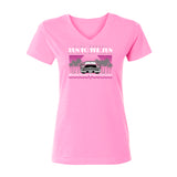 2019 Run to the Sun car show women's cut v-neck t-shirt pink Myrtle Beach, SC