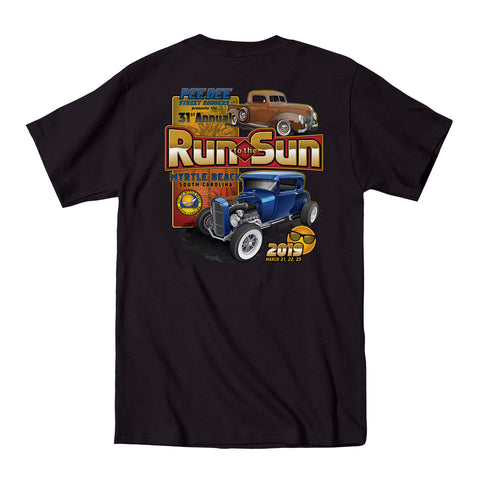 2019 Run to the Sun official car show event t-shirt black Myrtle Beach, SC