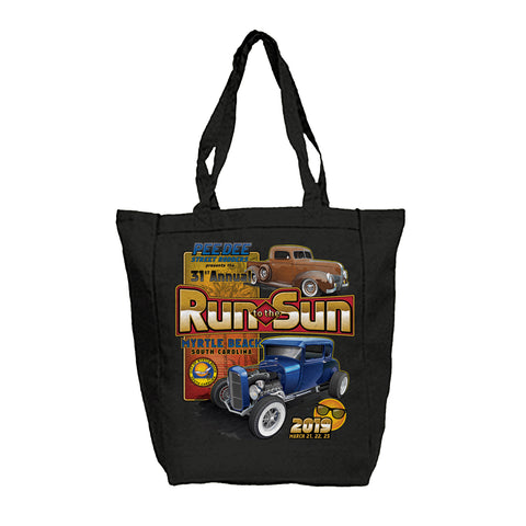 2019 Run to The Sun official car show black tote bag Myrtle Beach SC