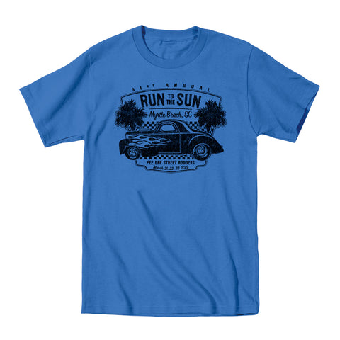 2019 Run to the Sun official car show t-shirt heather royal blue Myrtle Beach, SC alt